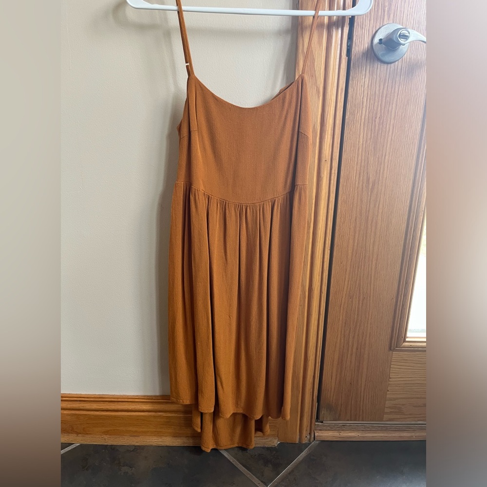 Backless burnt orange dress